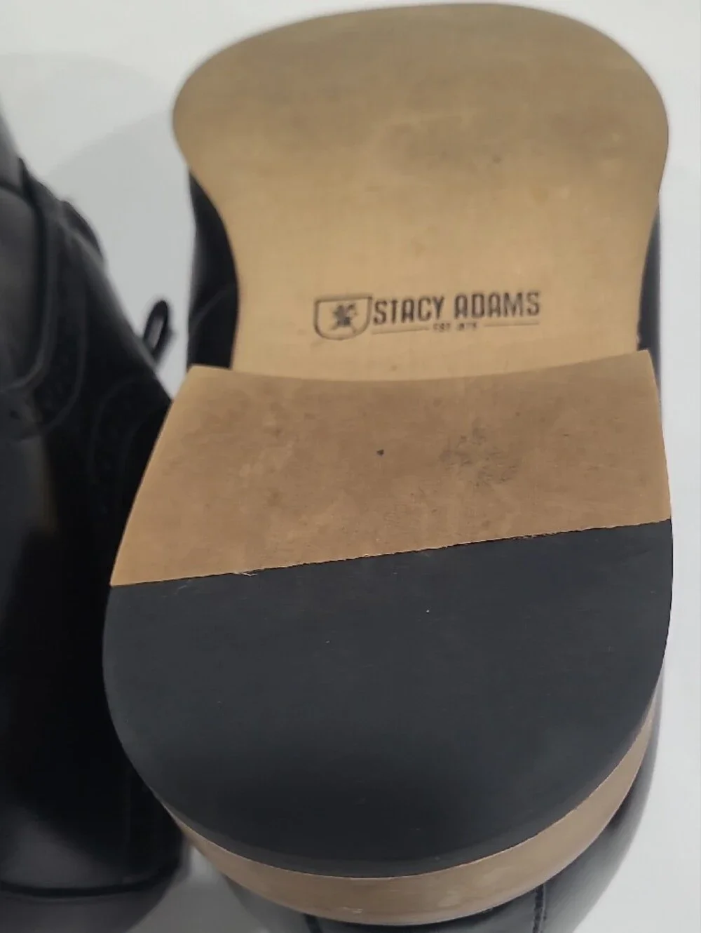 STACY ADAMS Classic Black Leather Cap-Toe Lace-Up Dress Shoes 10W